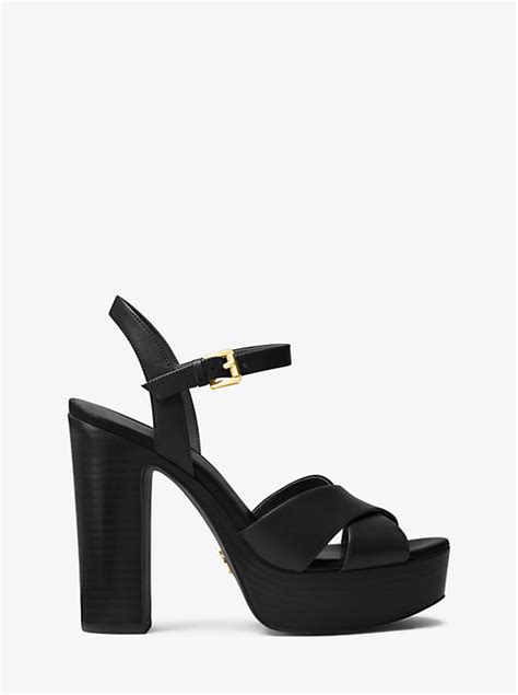 michael kors sia leather platform sandals|Michael Kors closed toe sandals.